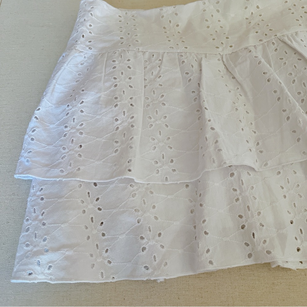L. A. Hearts XS skirt mini white eyelet embroidered ruffle - Picture 4 of 11